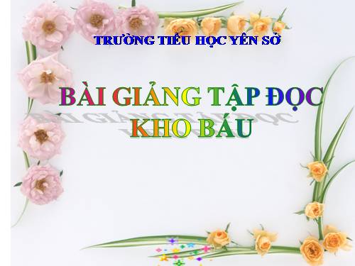 Tuần 28. Kho báu