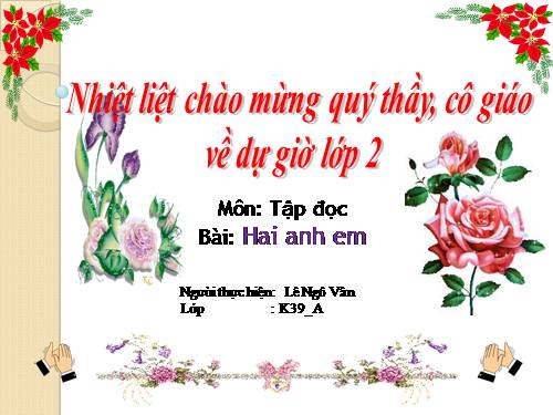 Tuần 15. Hai anh em