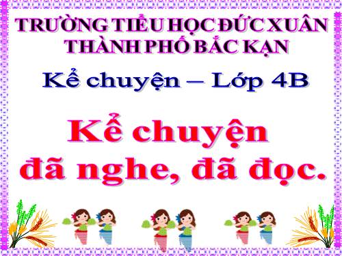 Tuần 23. Kể chuyện đã nghe, đã đọc (ca ngợi cái đẹp hay phản ánh cuộc đấu tranh giữa cái đẹp với cái xấu, cái thiện với cái ác)