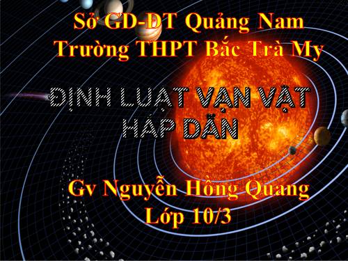 Bài 11. Lực hấp dẫn. Định luật vạn vật hấp dẫn