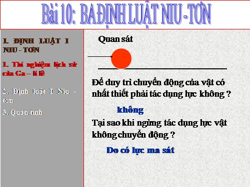 Bài 10. Ba định luật Niu-tơn