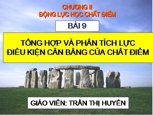 Bài 9. Tổng hợp và phân tích lực. Điều kiện cân bằng của chất điểm