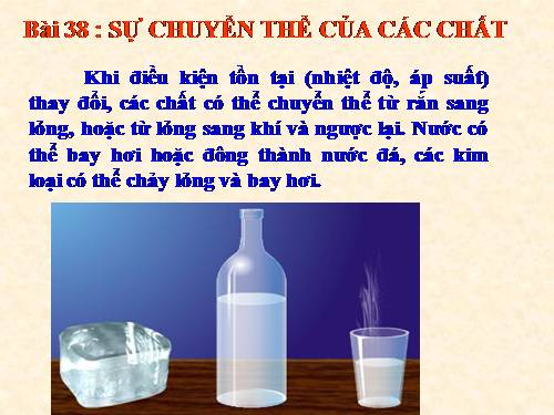 Bài 38. Sự chuyển thể của các chất