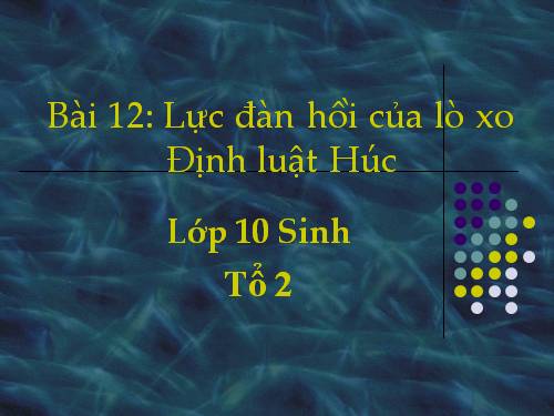 Bài 12. Lực đàn hồi của lò xo. Định luật Húc