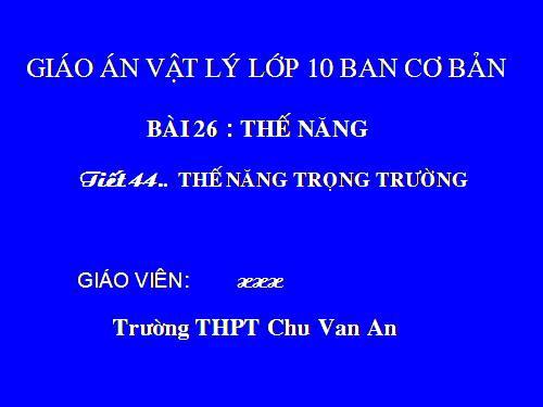 Bài 26. Thế năng