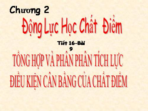 Bài 9. Tổng hợp và phân tích lực. Điều kiện cân bằng của chất điểm