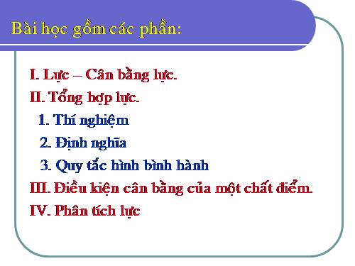 Bài 9. Tổng hợp và phân tích lực. Điều kiện cân bằng của chất điểm