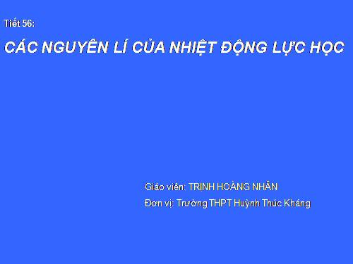 Bài 33. Các nguyên lí của nhiệt động lực học