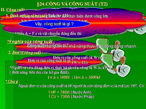 Bài 24. Công và công suất