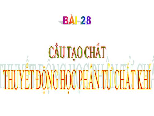 Bài 28. Cấu tạo chất. Thuyết động học phân tử chất khí