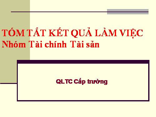 GD HN: TL QLTC cấp trường