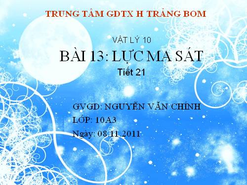 Bài 13. Lực ma sát