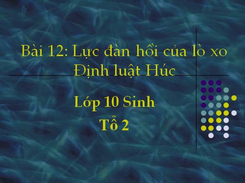 Bài 12. Lực đàn hồi của lò xo. Định luật Húc