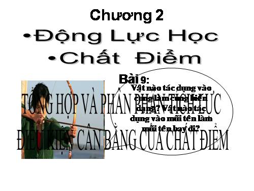 Bài 9. Tổng hợp và phân tích lực. Điều kiện cân bằng của chất điểm