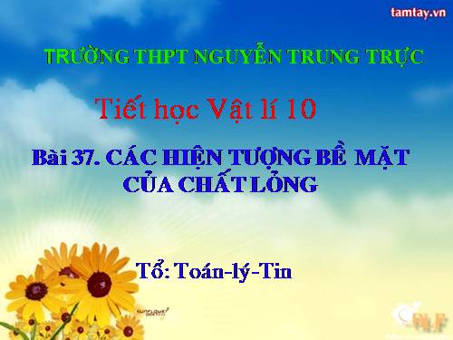 Bài 37. Các hiện tượng bề mặt của chất lỏng