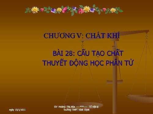 Bài 28. Cấu tạo chất. Thuyết động học phân tử chất khí