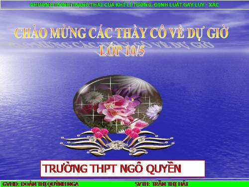 Bài 31. Phương trình trạng thái của khí lí tưởng