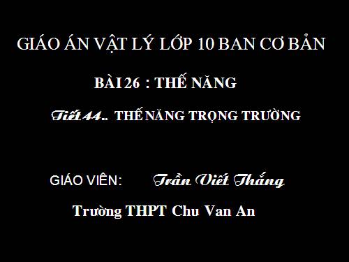 Bài 26. Thế năng