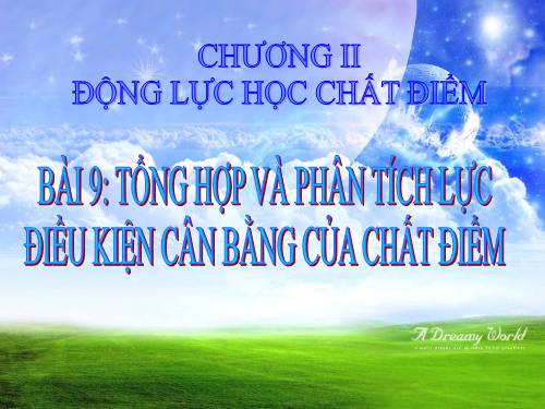 Bài 9. Tổng hợp và phân tích lực. Điều kiện cân bằng của chất điểm