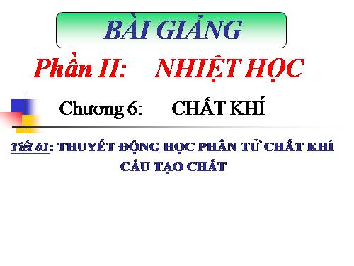 Bài 28. Cấu tạo chất. Thuyết động học phân tử chất khí