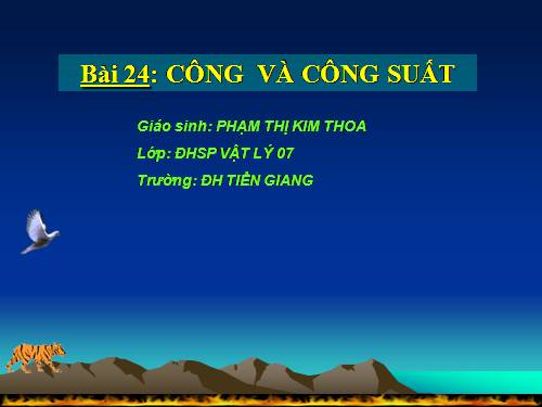 Bài 24. Công và công suất