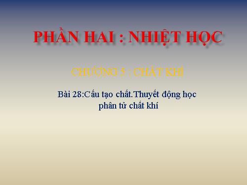 Bài 28. Cấu tạo chất. Thuyết động học phân tử chất khí