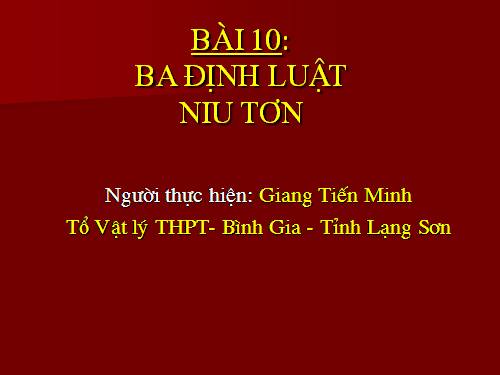 Bài 10. Ba định luật Niu-tơn