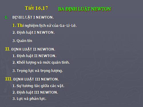 Bài 10. Ba định luật Niu-tơn