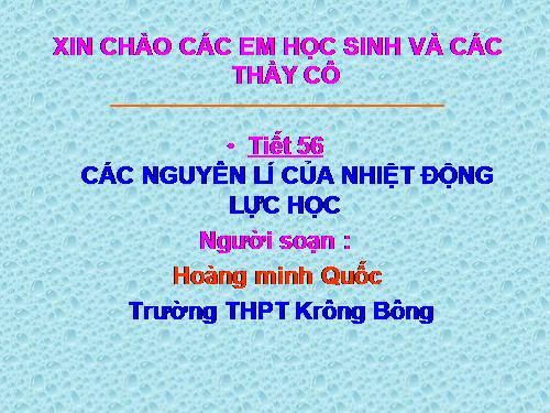 Bài 33. Các nguyên lí của nhiệt động lực học