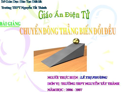 Bài 3. Chuyển động thẳng biến đổi đều