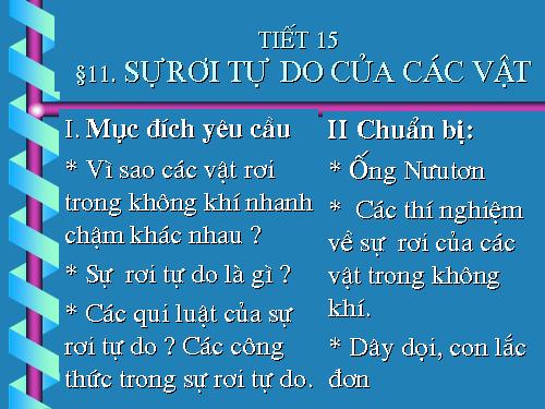 Bài 4. Sự rơi tự do