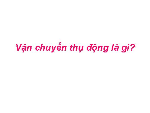 Bài 11. Vận chuyển các chất qua màng sinh chất