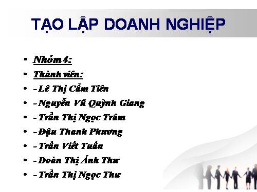 Tạo Lập Doanh Nghiệp