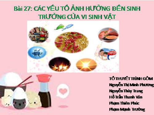 Bài 27. Các yếu tố ảnh hưởng đến sinh trưởng của vi sinh vật