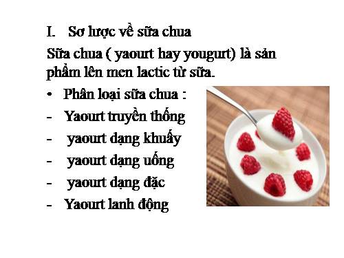 Bài chuyên đề: tìm hiểu về sữa chua