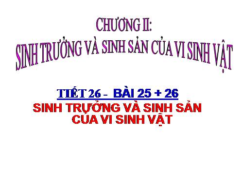 Bài 25. Sinh trưởng của vi sinh vật