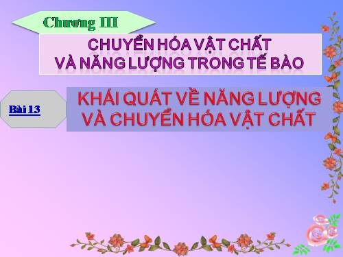 Bài 13. Khái niệm về năng lượng và chuyển hóa vật chất