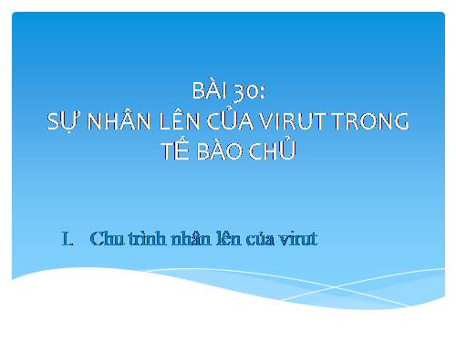 Bài 30. Sự nhân lên của virut trong tế bào chủ