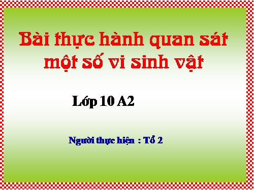 Bài 28. Thực hành: Quan sát một số vi sinh vật