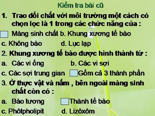 Bài 11. Vận chuyển các chất qua màng sinh chất