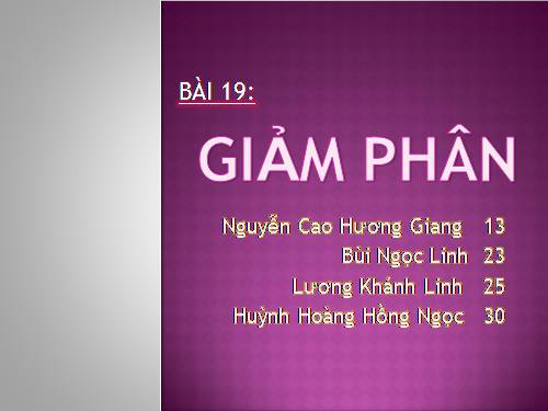 Bài 19. Giảm phân