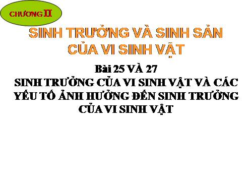 Bài 25. Sinh trưởng của vi sinh vật