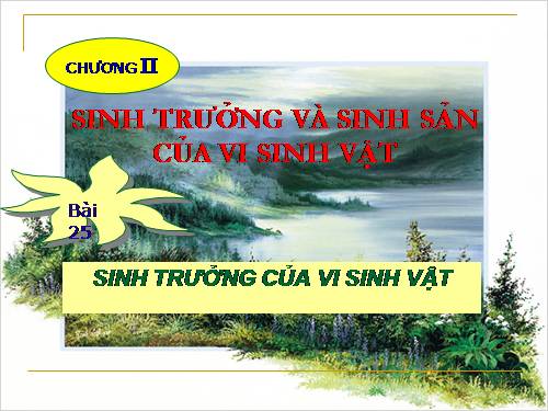 Bài 25. Sinh trưởng của vi sinh vật