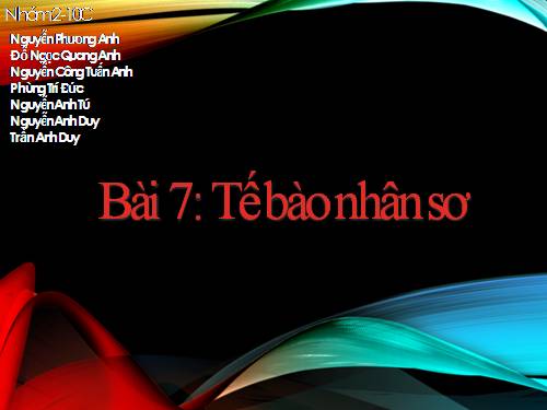 Bài 7. Tế bào nhân sơ