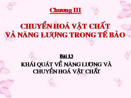 Bài 13. Khái niệm về năng lượng và chuyển hóa vật chất