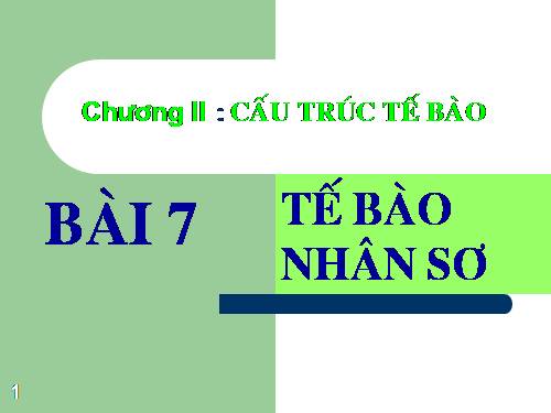 Bài 7. Tế bào nhân sơ