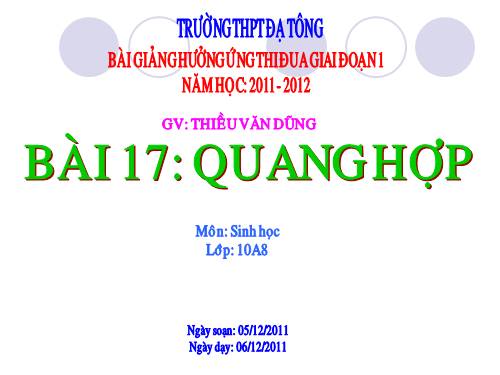 Bài 17. Quang hợp