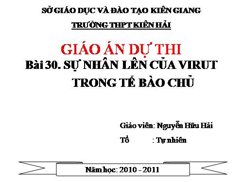 Bài 30. Sự nhân lên của virut trong tế bào chủ