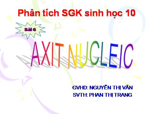 Bài 6. Axit nuclêic