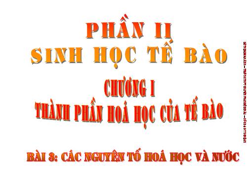 Bài 3. Các nguyên tố hóa học và nước